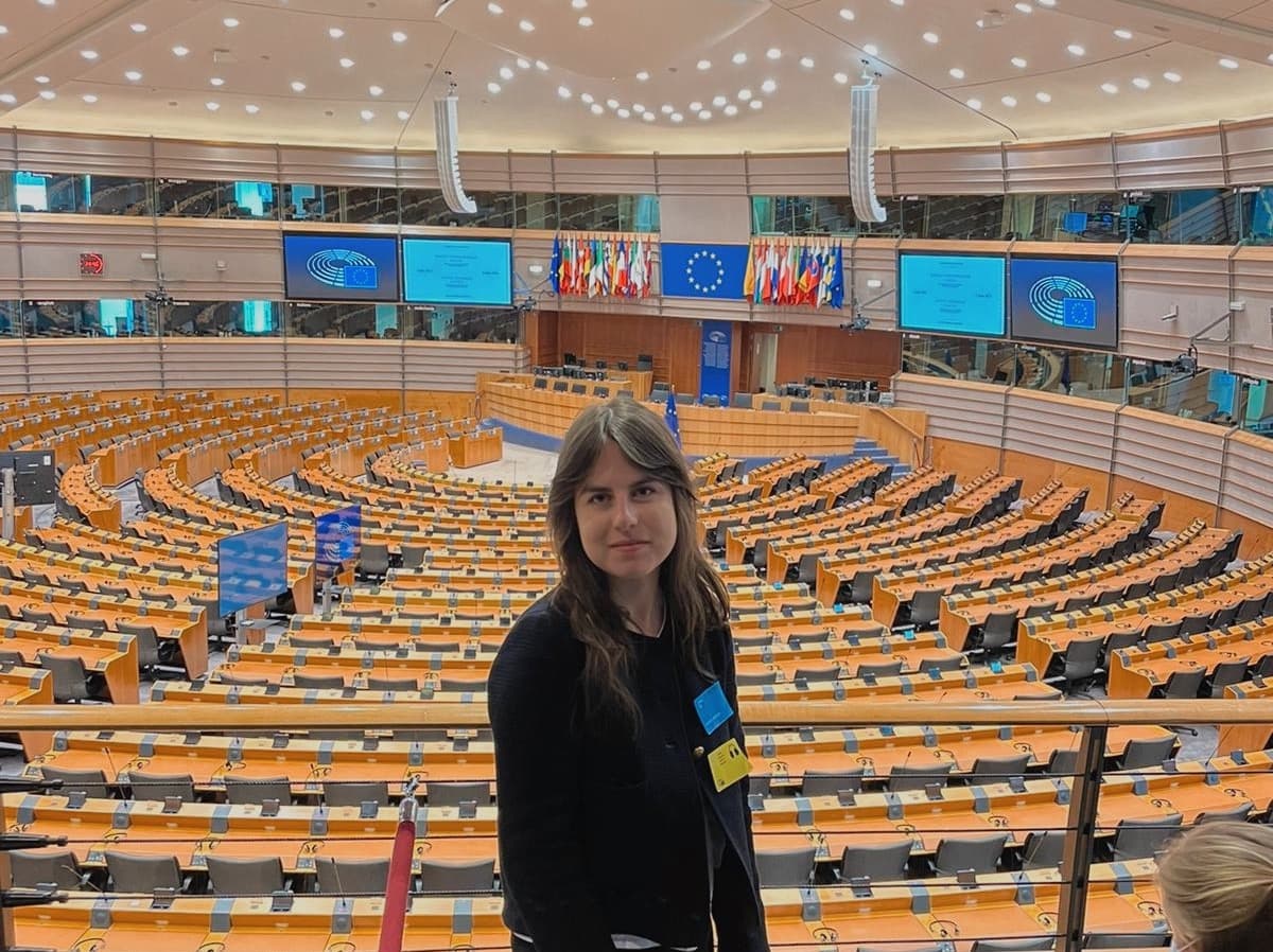 An Impactional member inside the European Parliament hemicycle